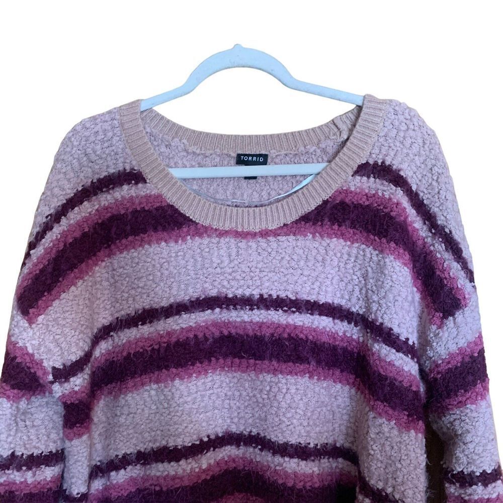 Torrid Plus Size 2x Multicolor Stripe Fuzzy Chunk… - image 2